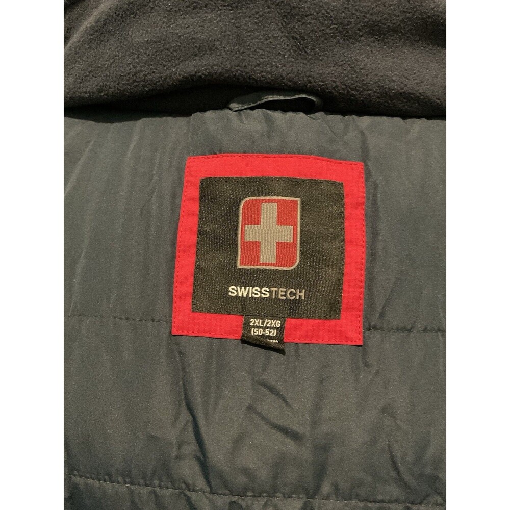 Swiss tech blue/black full zip jacket mens size 2XL lined pockets hood - Picture 10 of 12